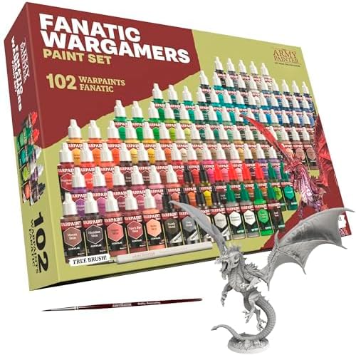 Army Painter Warpaints Fanatic Wargamers Set Combo (102 paints + 2 Brushes)