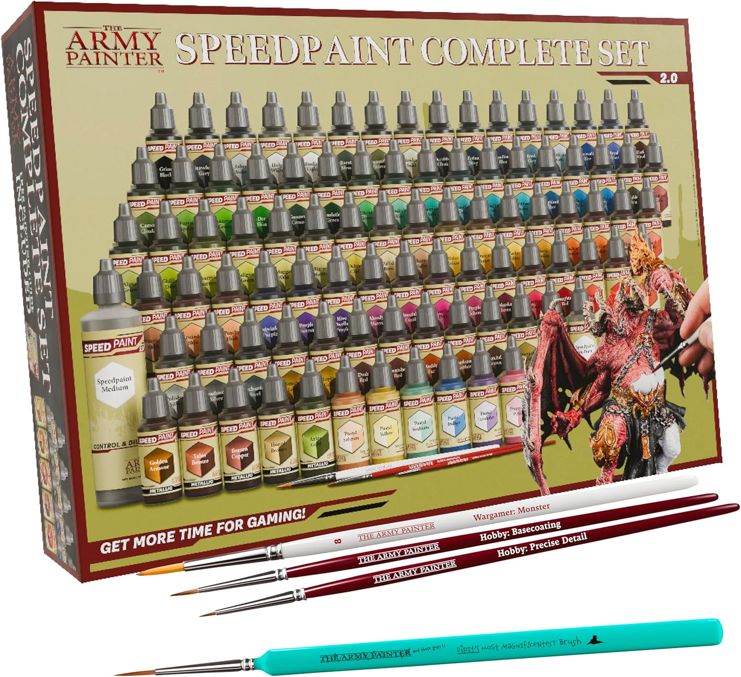 Army Painter Speedpaint 2.0 Complete Set Combo (90 paints + 4 Brushes + Palette)