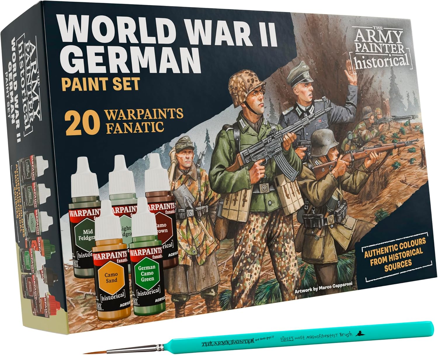 Army Painter Historical: WWII German Paint Set Combo (20 paints + Brush)