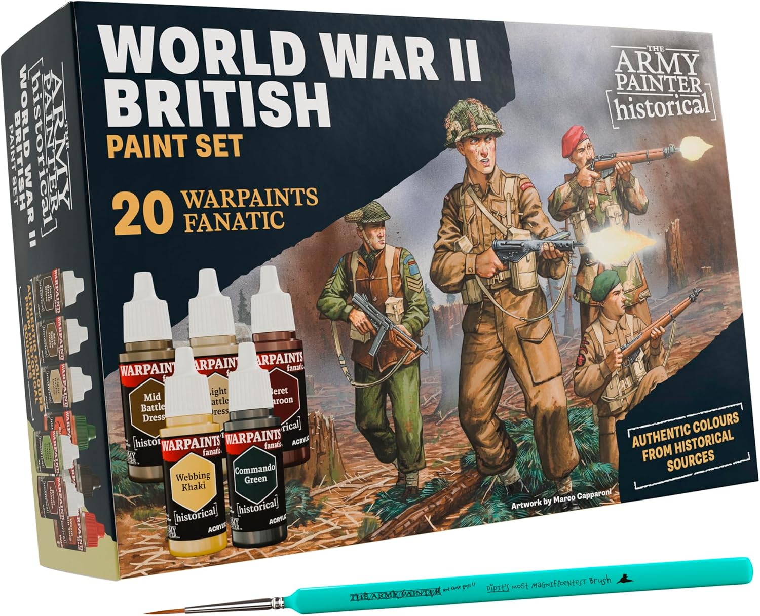 Army Painter Historical: WWII British Paint Set Combo (20 paints + Brush)