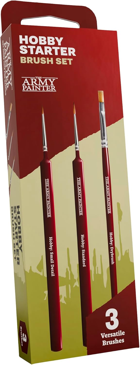 Army Painter Hobby Starter Brush Set (drybrush, small detail, standard — 3 brushes)