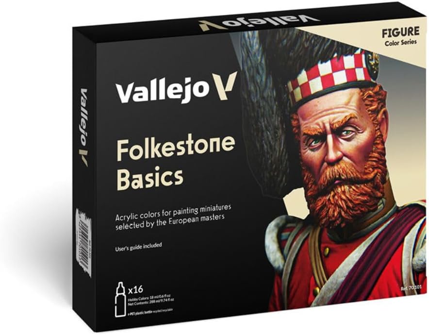 Vallejo Folkestone Basics Acrylic Paint Set — Model Color (16 paints)