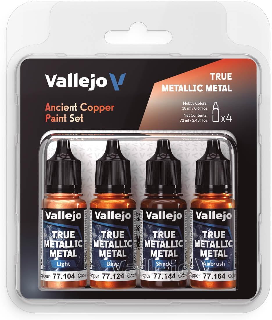 Vallejo Ancient Copper Paint Set — True Metallic Metal (4 paints)