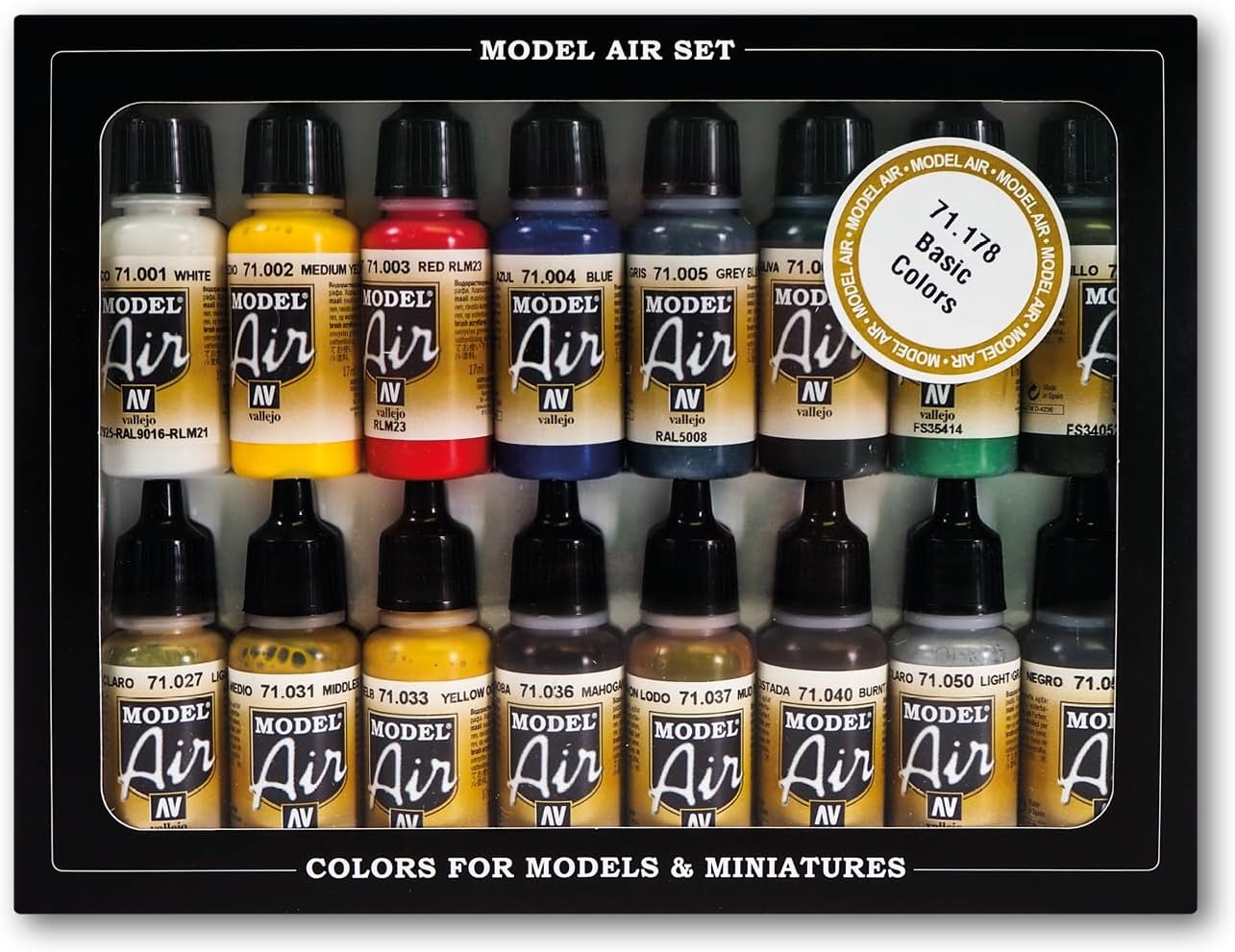 Vallejo WWII Allied Model Air Paint Set (16 x 17ml)