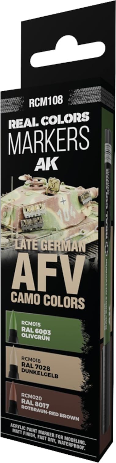 AK Interactive Real Colors Markers Late German AFV Camo Set