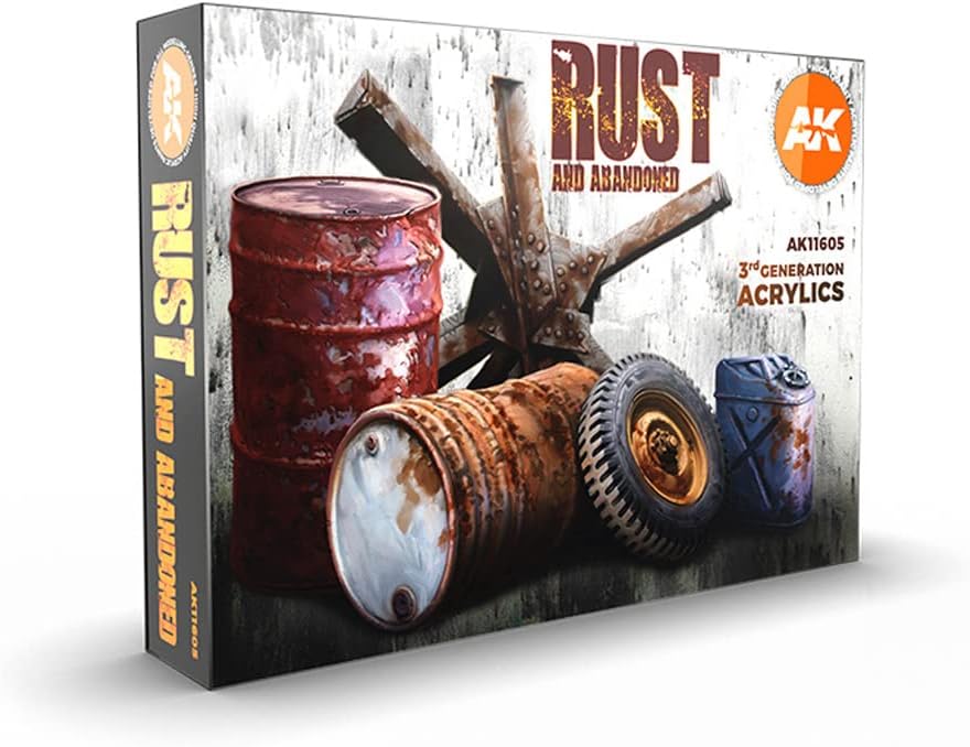 AK Interactive Rust Set Acrylic Paint Set for Miniatures