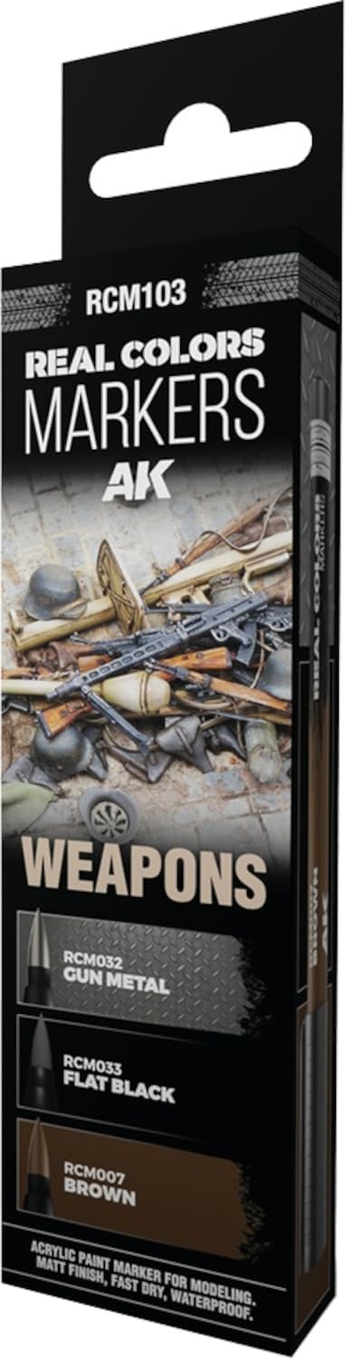 AK Interactive Real Colors Marker Set Weapons (3 pcs)