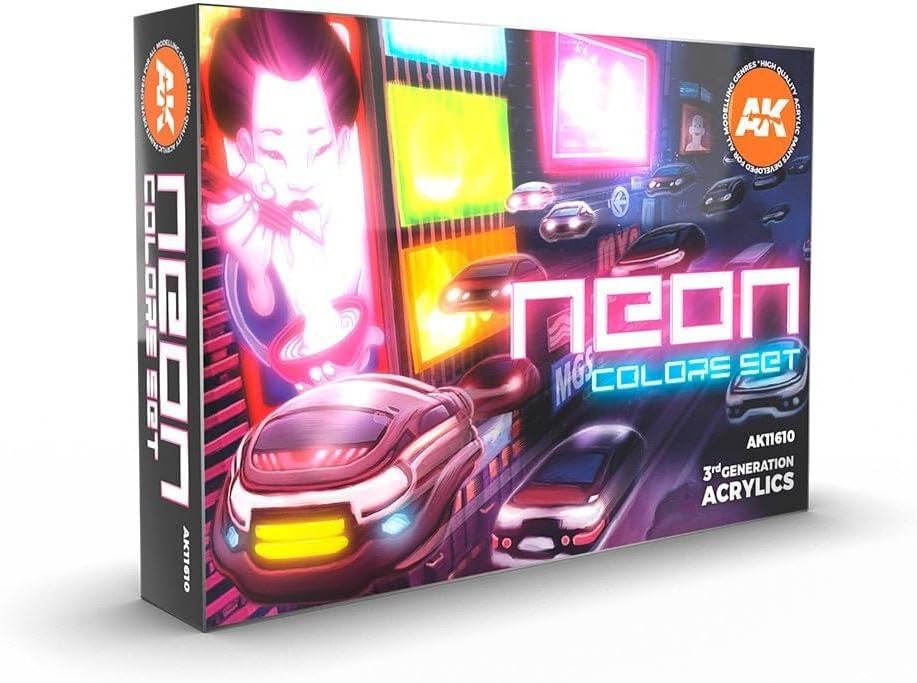 AK Interactive 3rd Gen Acrylics Neon Colors Paint Set