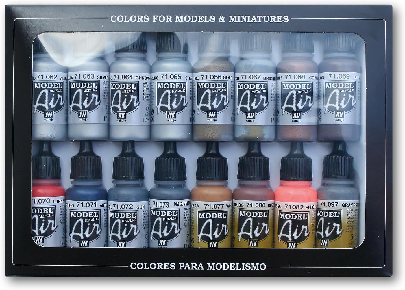 Vallejo Metallic Set Model Air Paint (16 x 17ml)