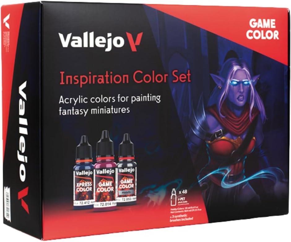 Vallejo Game Color Inspiration Set (48 x 18ml + Brushes)