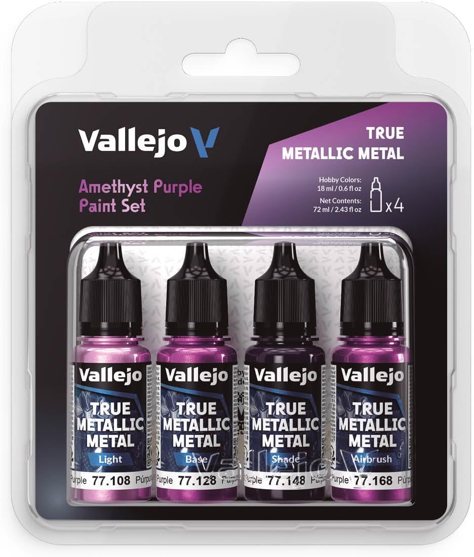 Vallejo Amethyst Purple Paint Set — True Metallic Metal (4x18ml)