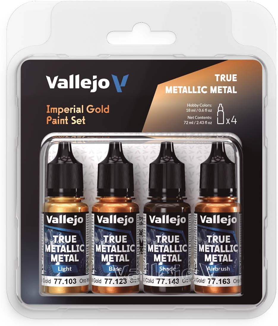 Vallejo Imperial Gold Paint Set — True Metallic Metal (4x18ml)