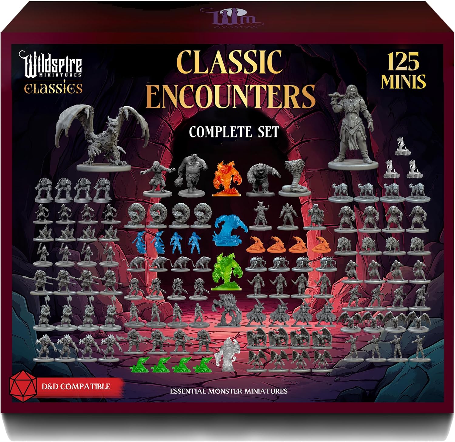Classic Encounters 125 Iconic DnD Miniatures Bulk Monsters Unpainted 28mm