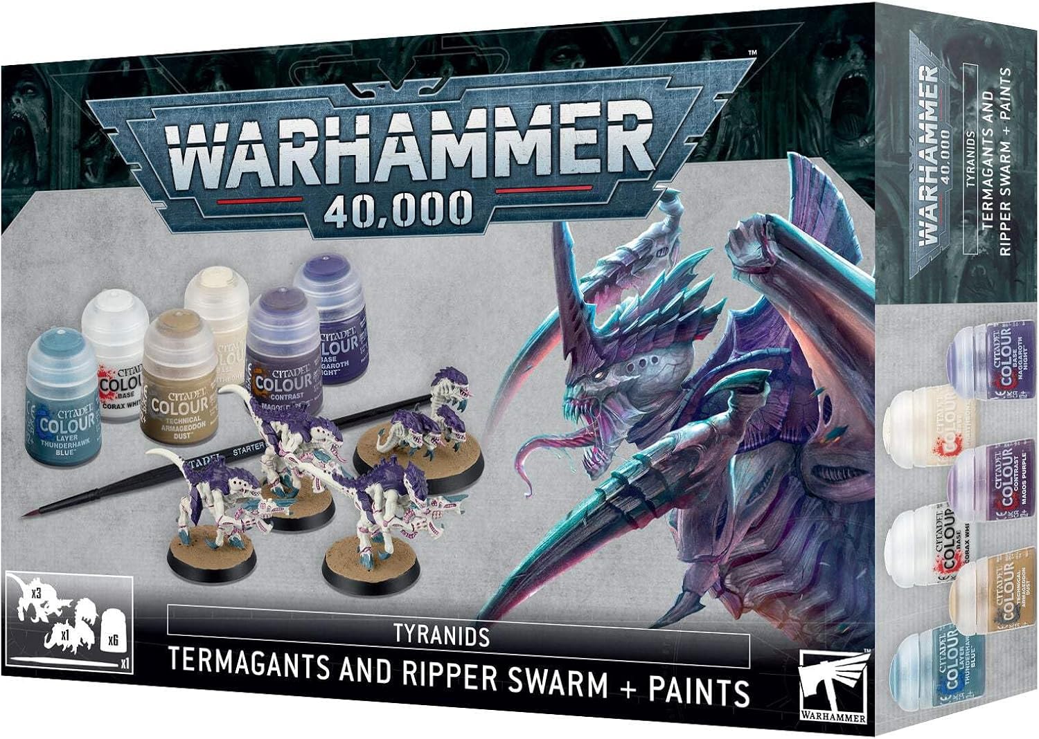 Games Workshop Warhammer 40K: Tyranids - Termagants and Ripper Swarm & Paints Set