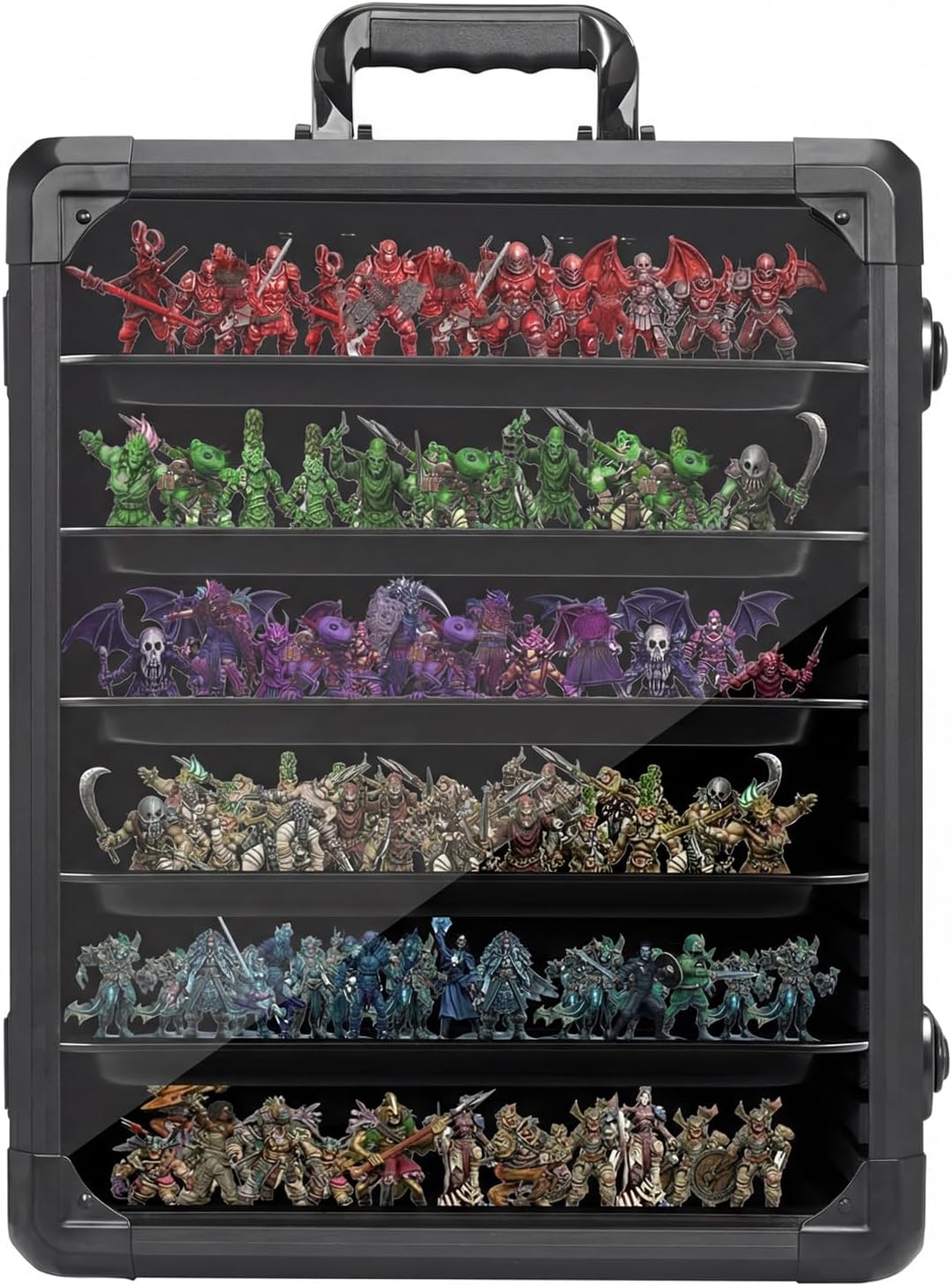 Miniature Carrying Case Large Capacity for Warhammer 40K, 5-Layer Steel Trays