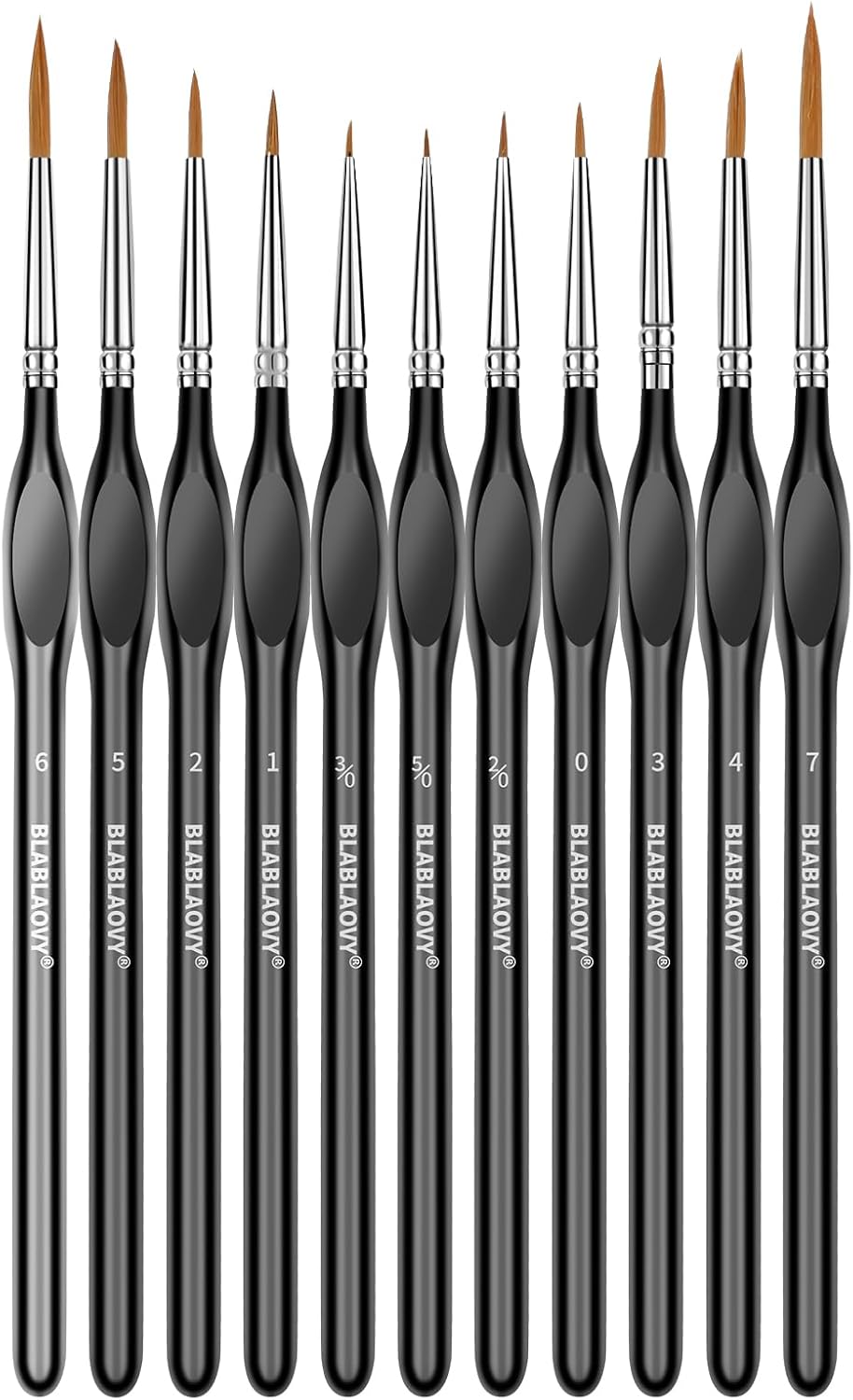 Detailing Paint Brush, 11 Pcs Miniature Paint Brushes with Triangular Handles, Art Paint Brushes for Acrylic Painting, Model, Face, Figurine, Watercolor, Oil