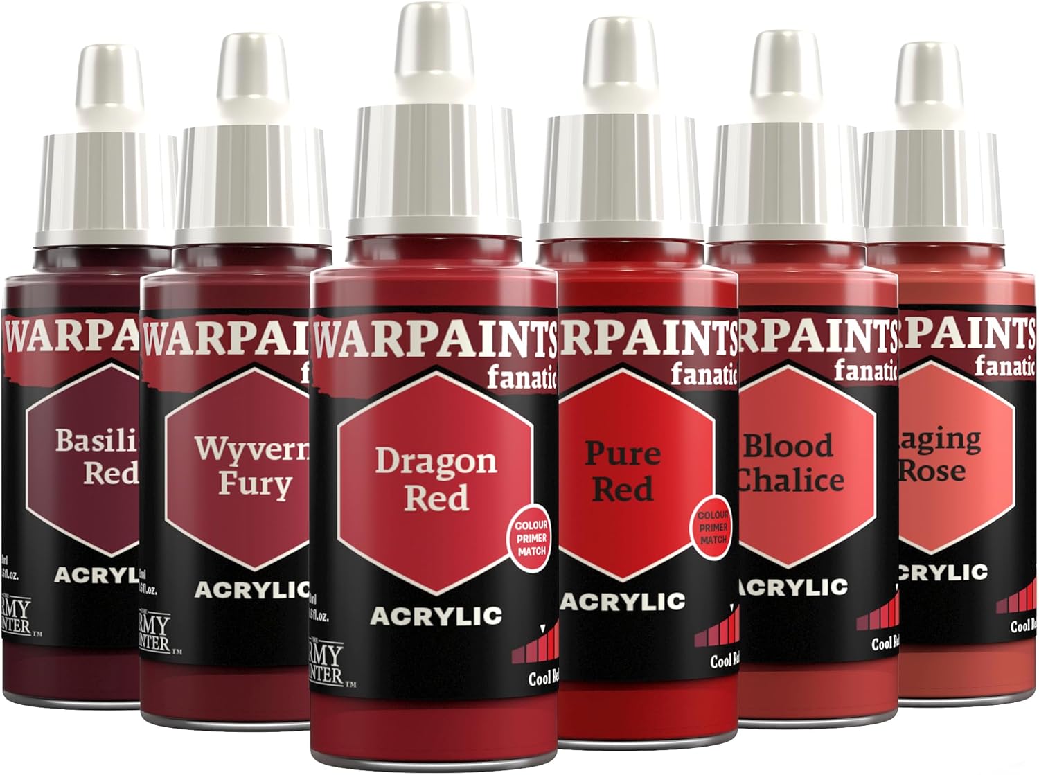 The Army Painter, Warpaints Fanatic Flexible Triad: Cool Reds, 6 x 18 ml acrylic paints