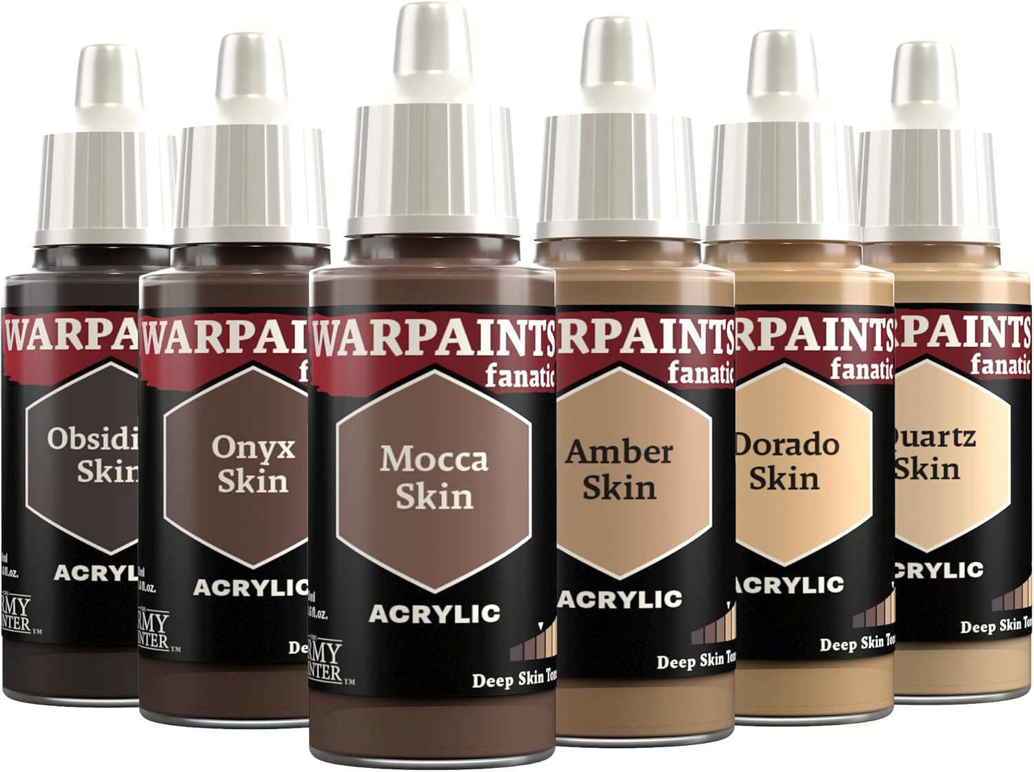 The Army Painter, Warpaints Fanatic Flexible Triad: Deep Skin Tones, 6 x 18 ml acrylic paints