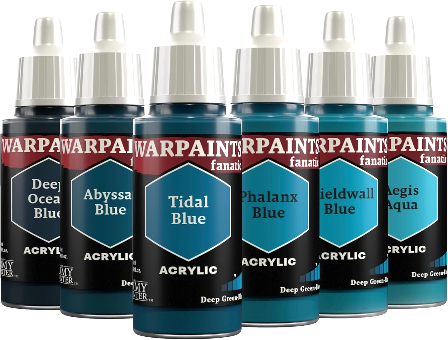 The Army Painter, Warpaints Fanatic Flexible Triad: Deep Green-Blues, 6 x 18 ml acrylic paints