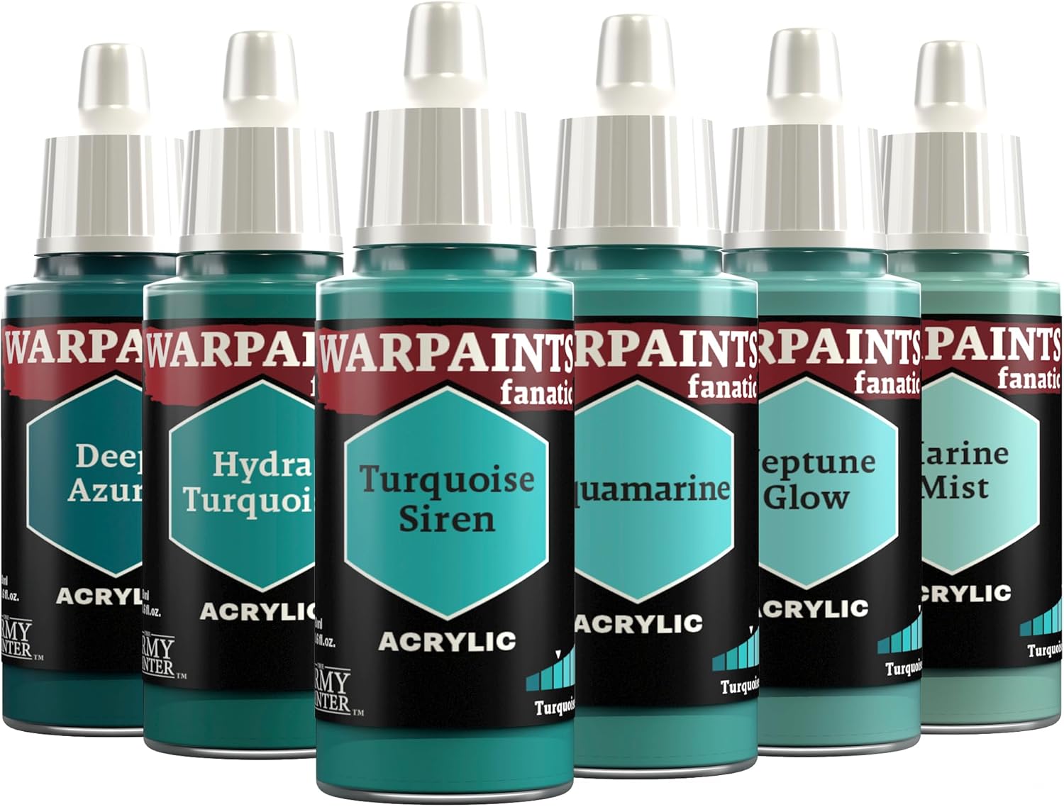 The Army Painter, Warpaints Fanatic Flexible Triad: Turquoises, 6 x 18 ml acrylic paints