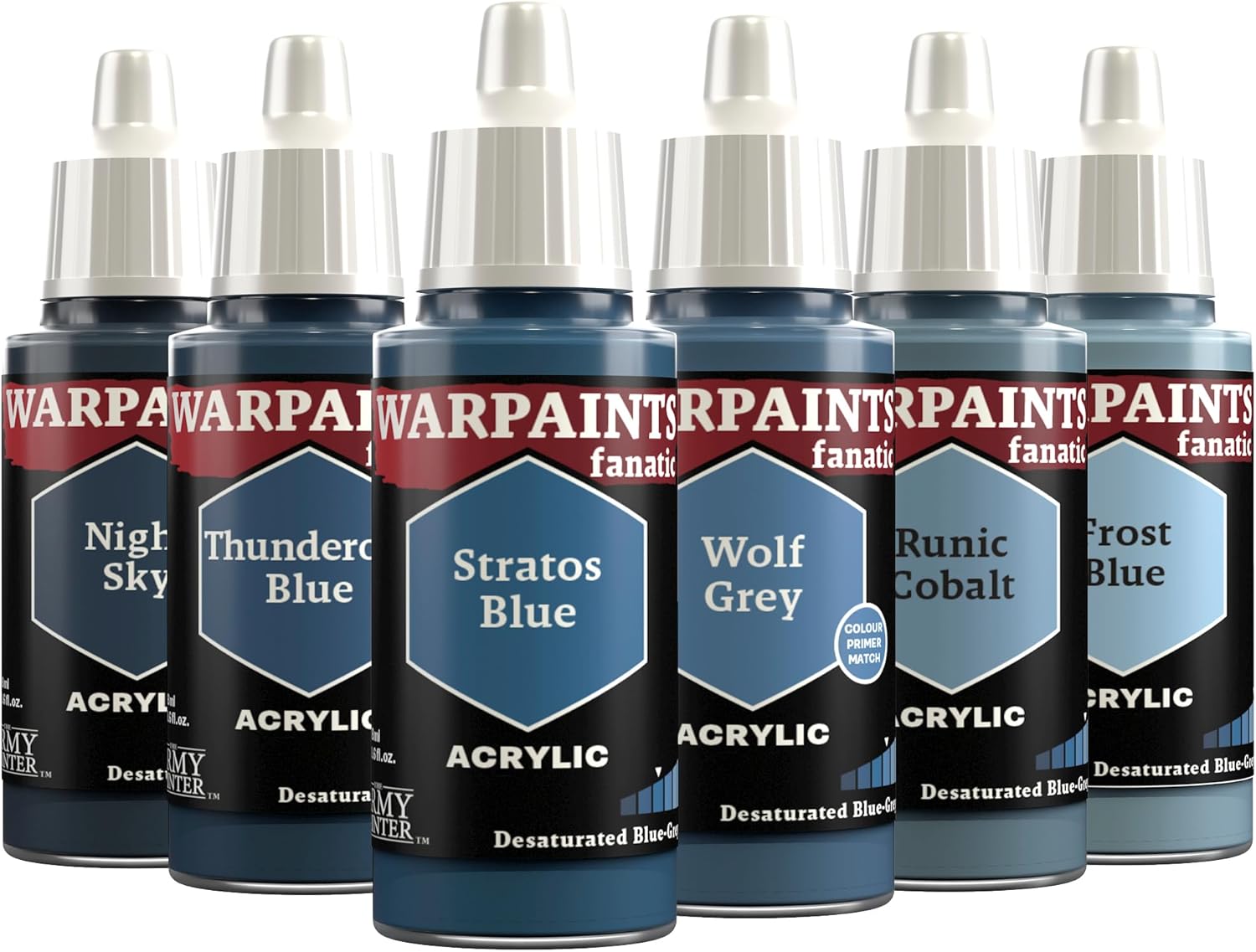 The Army Painter, Warpaints Fanatic Flexible Triad: Desaturated Blue-Greys, 6 x 18 ml acrylic paints