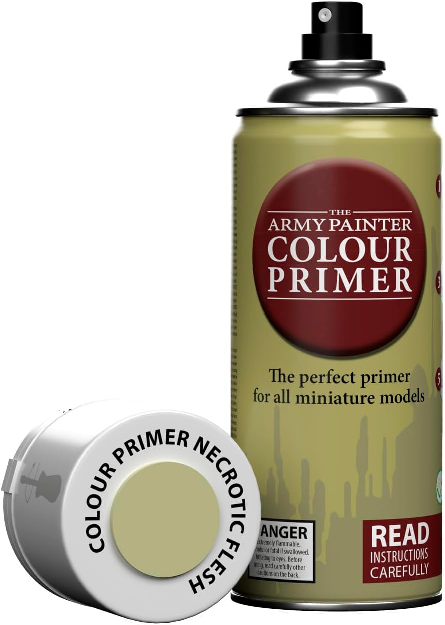 The Army Painter Color Primer Necrotic Flesh, 400ml Acrylic Spray Undercoat for Miniature Painting