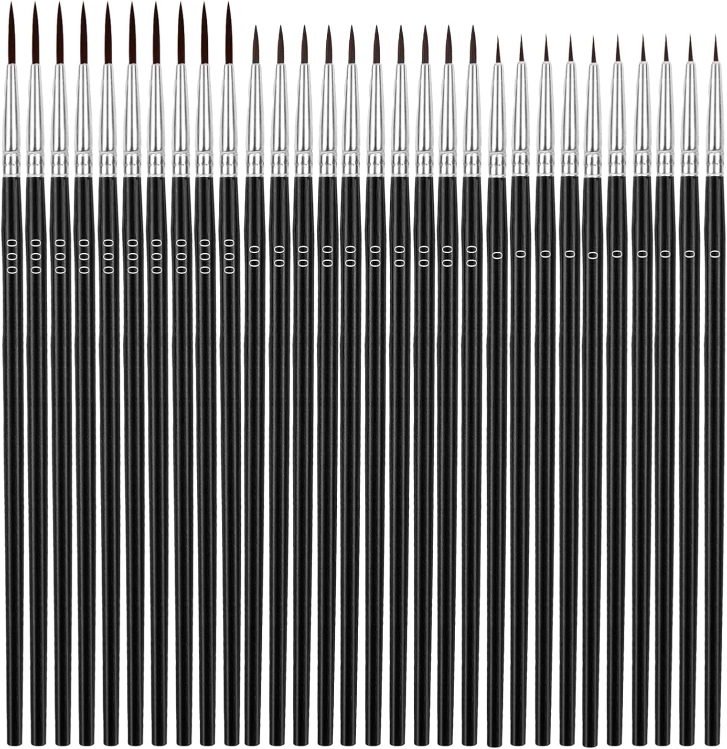 Anezus Tiny Detail Paint Brushes 30 Pcs Fine Paint Brushes Set with 3 Size #0 #00 #000 Liner Brush for Miniature 40k Model Crafts Watercolor Acrylics Oil