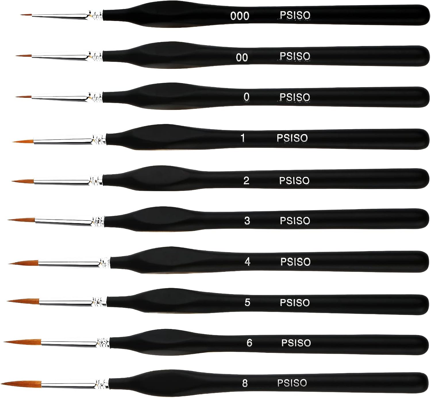 PSISO 10 PCS Miniature Paint Brushes Kit, Fine Detail Painting Brush Micro Professional Tiny Paints Brush Set for Watercolor, Oil, Face, Acrylic, Nail, Line Drawing, Scale Model Painting