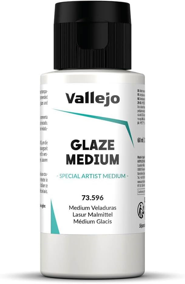 Vallejo Glaze Medium 60 ml - Transparent, Slow-Drying Acrylic Medium for Flow and Glazing Effects