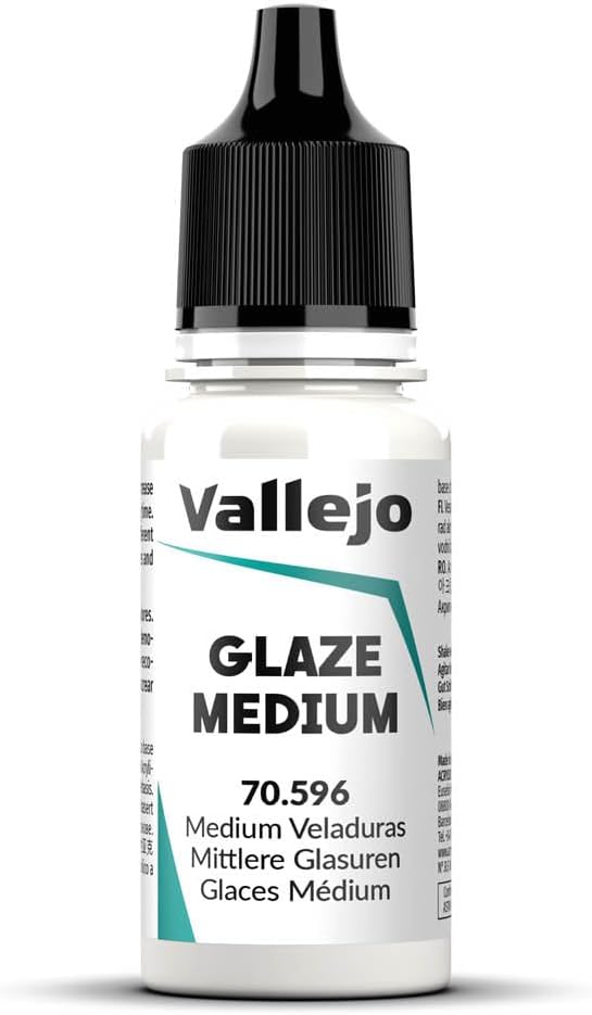 Vallejo Glaze Medium 18 ml - Transparent, Slow-Drying Acrylic Medium for Flow and Glazing Effects