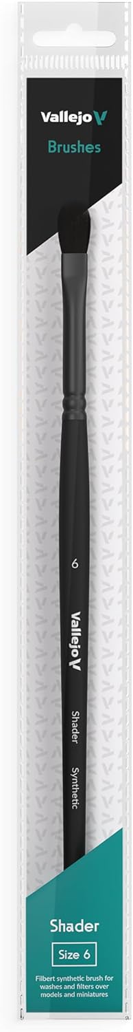 Vallejo Shader B06006 Filbert Flat Synthetic Brush No. 6