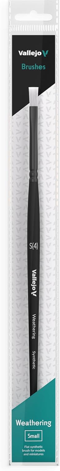 Vallejo Weathering B09001 Flat Synthetic Brush - Small (4)