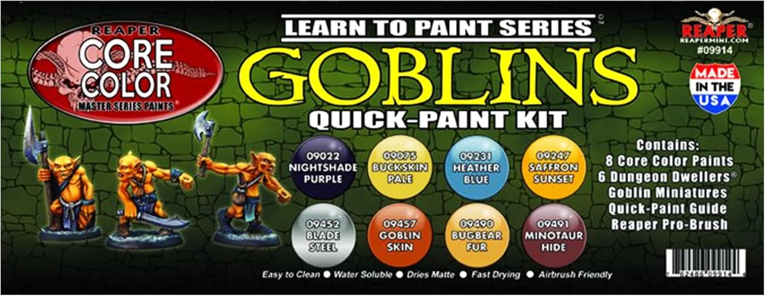 Reaper Miniatures Learn to Paint Goblins Quick-Paint Kit